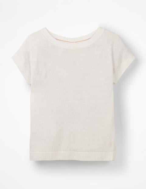 Aubrey Button Back Tee - Ivory Aubrey Button Back Tee - Ivory