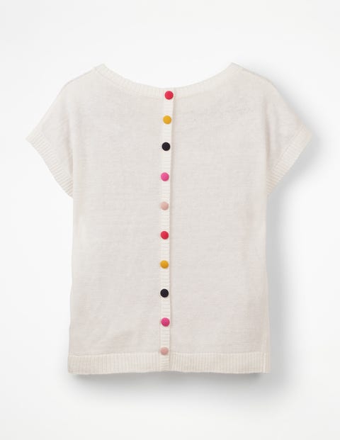 Aubrey Button Back Linen Tee - Ivory Aubrey Button Back Linen Tee - Ivory