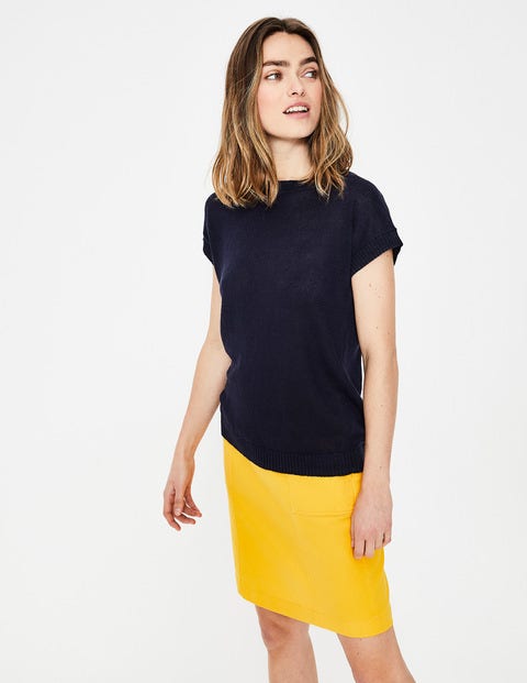 Aubrey Button Back Tee - Navy Aubrey Button Back Tee - Navy