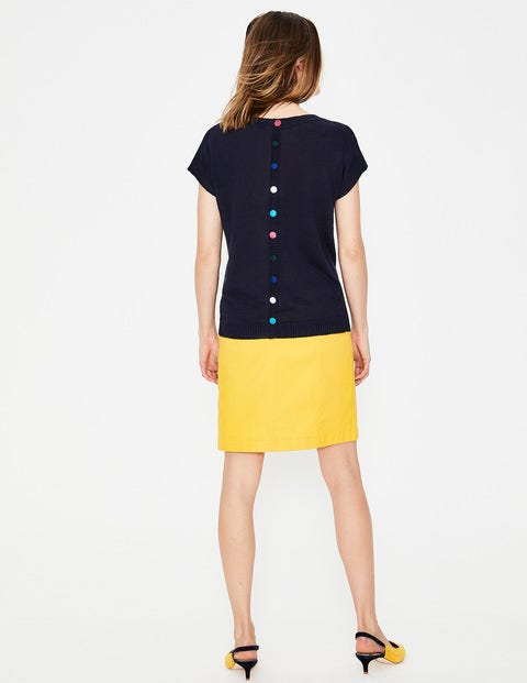 Aubrey Button Back Tee - Navy Aubrey Button Back Tee - Navy
