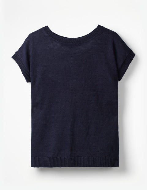 Aubrey Button Back Tee - Navy Aubrey Button Back Tee - Navy