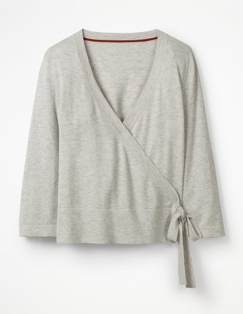 Libby Wrap Sweater - Silver Melange Libby Wrap Sweater - Silver Melange