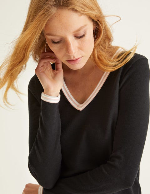 Elina Pullover Mit V-Ausschnitt - Schwarz Elina Pullover Mit V-Ausschnitt - Schwarz