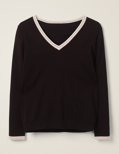 Elina Pullover Mit V-Ausschnitt - Schwarz Elina Pullover Mit V-Ausschnitt - Schwarz