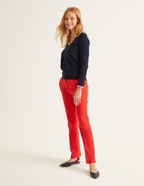 Elina V-Neck Jumper - Navy/Multi Tipping Elina V-Neck Jumper - Navy/Multi Tipping