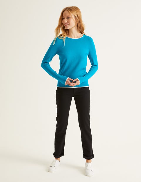 Elina Jumper - Blue Lagoon/Ivory Tipping Elina Jumper - Blue Lagoon/Ivory Tipping