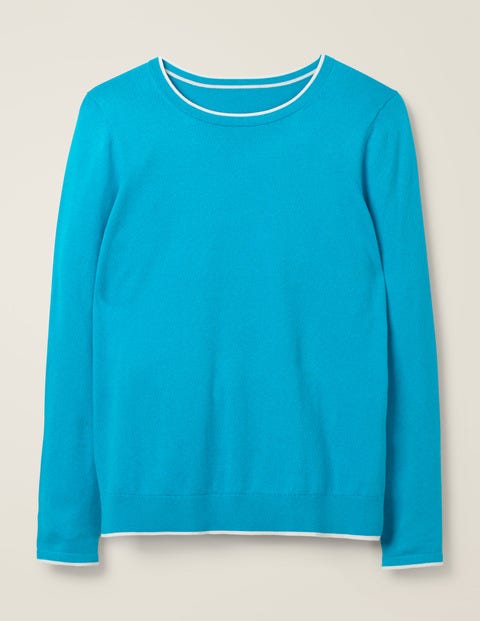 Elina Jumper - Blue Lagoon/Ivory Tipping Elina Jumper - Blue Lagoon/Ivory Tipping