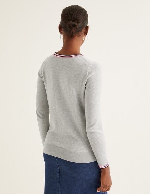 Elina Jumper - Grey Melange/Multi Tipping Elina Jumper - Grey Melange/Multi Tipping