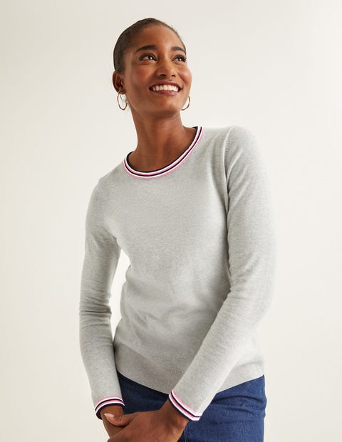 Elina Jumper - Grey Melange/Multi Tipping Elina Jumper - Grey Melange/Multi Tipping