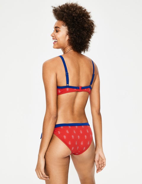 Tie Bikini Bottoms - Red Pop, Palm Stamp Tie Bikini Bottoms - Red Pop, Palm Stamp