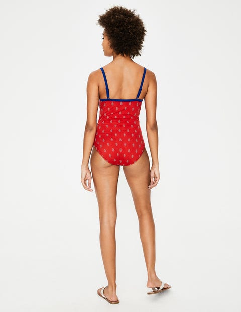 Milos Cup-size Swimsuit - Red Pop, Palm Stamp Milos Cup-size Swimsuit - Red Pop, Palm Stamp