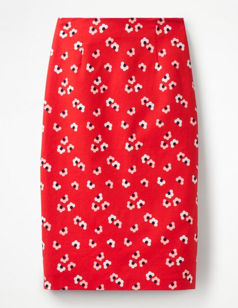 Richmond Pencil Skirt - Red Pop, Daisy Cloud Richmond Pencil Skirt - Red Pop, Daisy Cloud