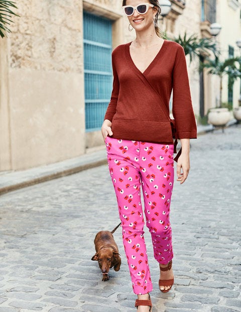 Kensington Turn-up Trousers - Tickled Pink, Daisy Cloud Kensington Turn-up Trousers - Tickled Pink, Daisy Cloud