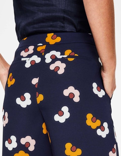 Exeter Wide Leg Culottes - Navy, Daisy Cloud Exeter Wide Leg Culottes - Navy, Daisy Cloud
