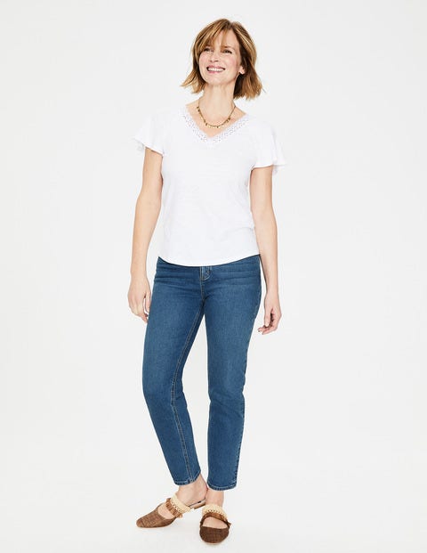 Cambridge Embroidered Jeans - Mid Vintage Pineapple Emb Cambridge Embroidered Jeans - Mid Vintage Pineapple Emb