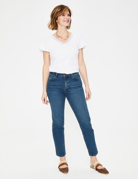 Cambridge Embroidered Jeans - Mid Vintage Pineapple Emb Cambridge Embroidered Jeans - Mid Vintage Pineapple Emb