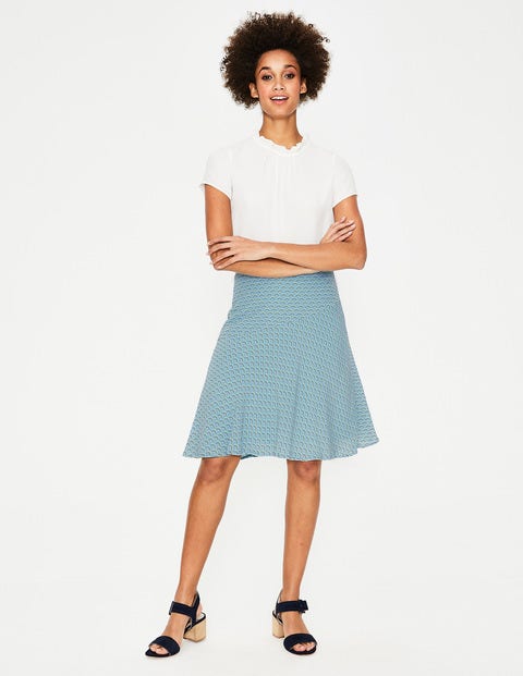 Virginia Skirt - Heron Blue, Rainbow Dot Small Virginia Skirt - Heron Blue, Rainbow Dot Small