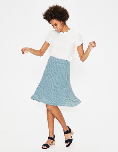 Virginia Skirt - Heron Blue, Rainbow Dot Small Virginia Skirt - Heron Blue, Rainbow Dot Small