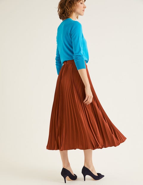 Kristen Pleated Skirt - Conker Kristen Pleated Skirt - Conker