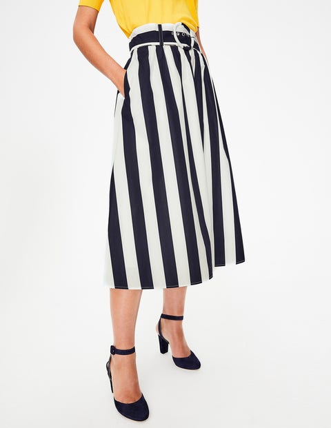 Rebecca Midi Skirt - Navy and Ivory Stripe Rebecca Midi Skirt - Navy and Ivory Stripe