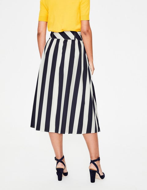 Rebecca Midi Skirt - Navy and Ivory Stripe Rebecca Midi Skirt - Navy and Ivory Stripe