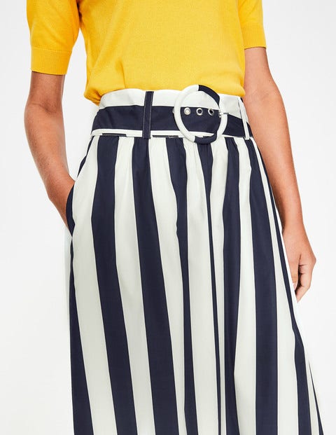 Rebecca Midi Skirt - Navy and Ivory Stripe Rebecca Midi Skirt - Navy and Ivory Stripe