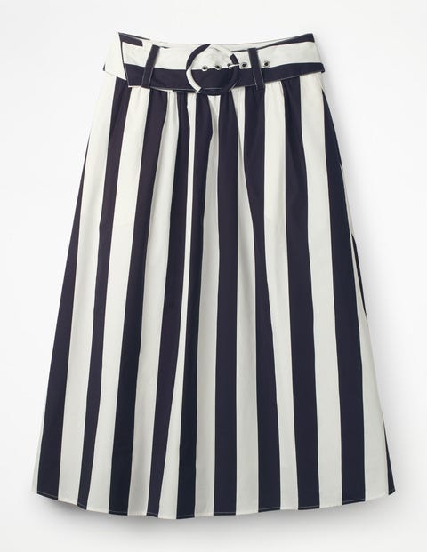 Rebecca Midi Skirt - Navy and Ivory Stripe Rebecca Midi Skirt - Navy and Ivory Stripe