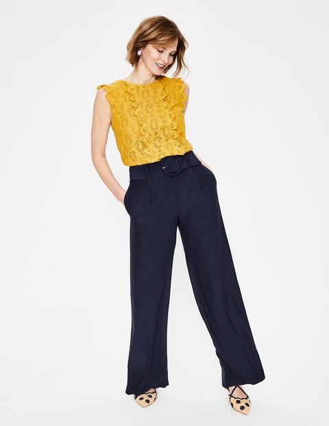 Carrick Wide Leg Trousers - Navy Carrick Wide Leg Trousers - Navy