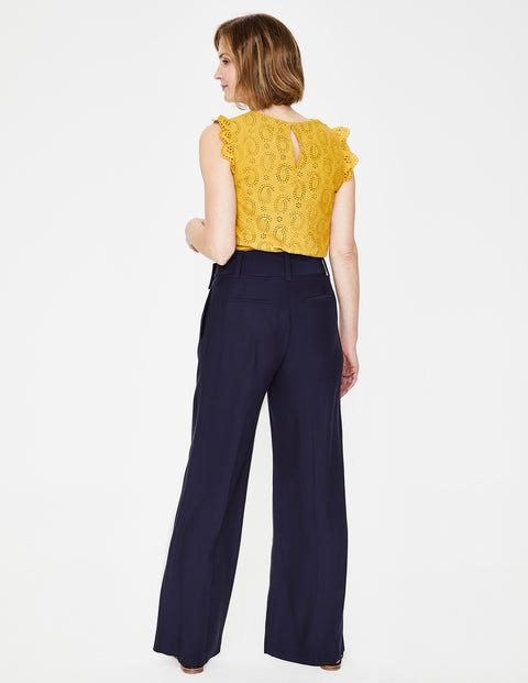 Carrick Wide Leg Trousers - Navy Carrick Wide Leg Trousers - Navy
