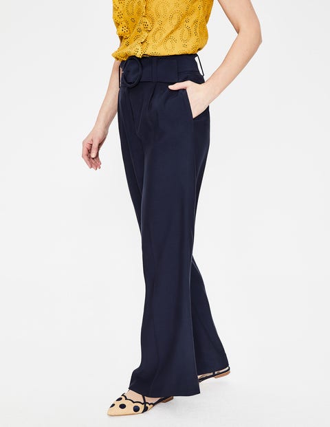 Carrick Wide Leg Trousers - Navy Carrick Wide Leg Trousers - Navy