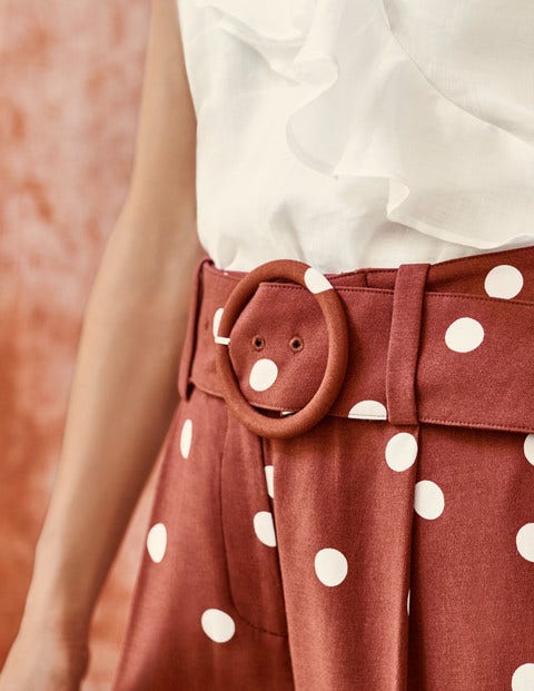 Carrick Wide Leg Trousers - Conker and Ivory, Brand Dot Carrick Wide Leg Trousers - Conker and Ivory, Brand Dot