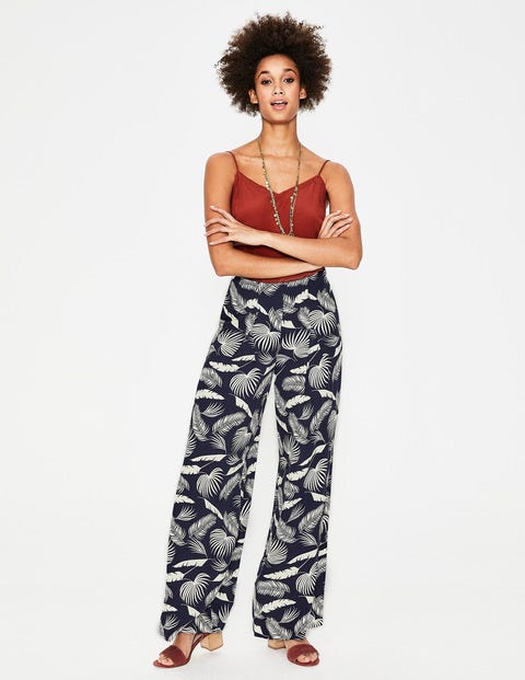 Padstow Pants - Navy, Jungle Palm Padstow Pants - Navy, Jungle Palm
