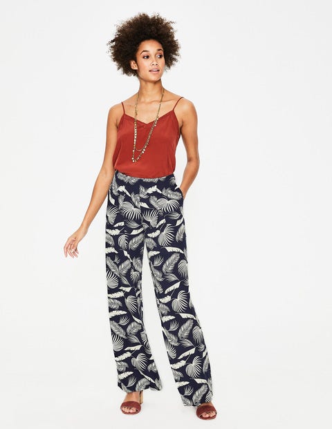 Padstow Pants - Navy, Jungle Palm Padstow Pants - Navy, Jungle Palm