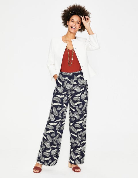 Padstow Pants - Navy, Jungle Palm Padstow Pants - Navy, Jungle Palm