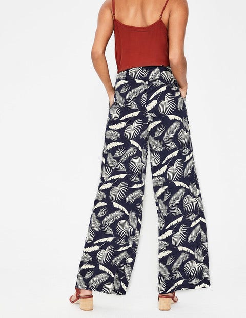 Padstow Pants - Navy, Jungle Palm Padstow Pants - Navy, Jungle Palm