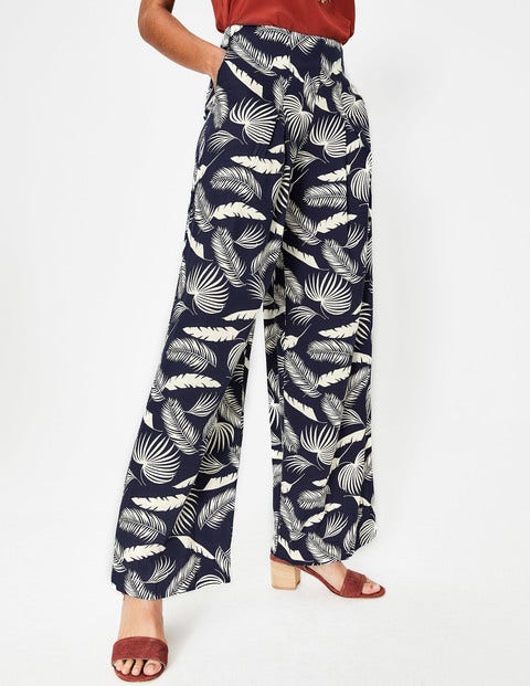 Padstow Pants - Navy, Jungle Palm Padstow Pants - Navy, Jungle Palm