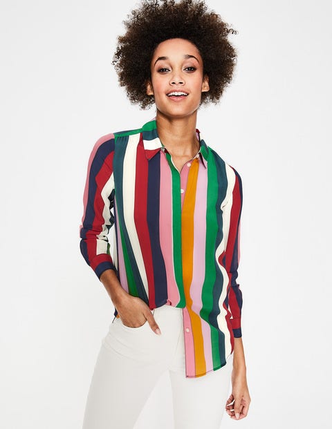 The Silk Shirt - Multi Stripe The Silk Shirt - Multi Stripe