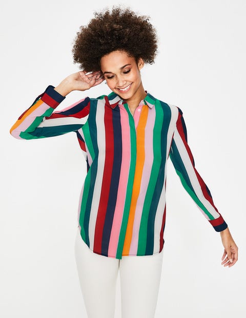 The Silk Shirt - Multi Stripe The Silk Shirt - Multi Stripe