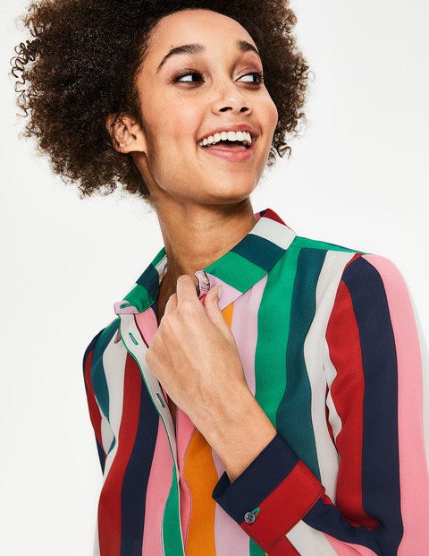The Silk Shirt - Multi Stripe The Silk Shirt - Multi Stripe