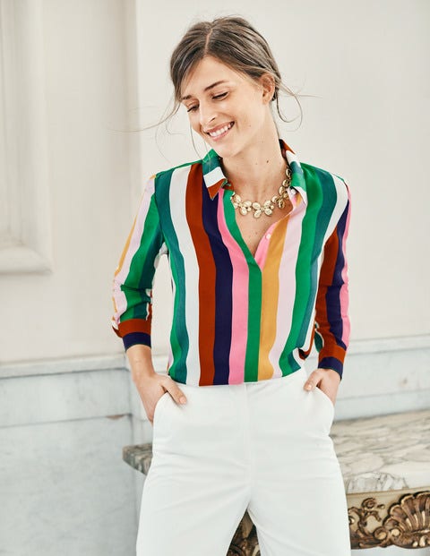 The Silk Shirt - Multi Stripe The Silk Shirt - Multi Stripe