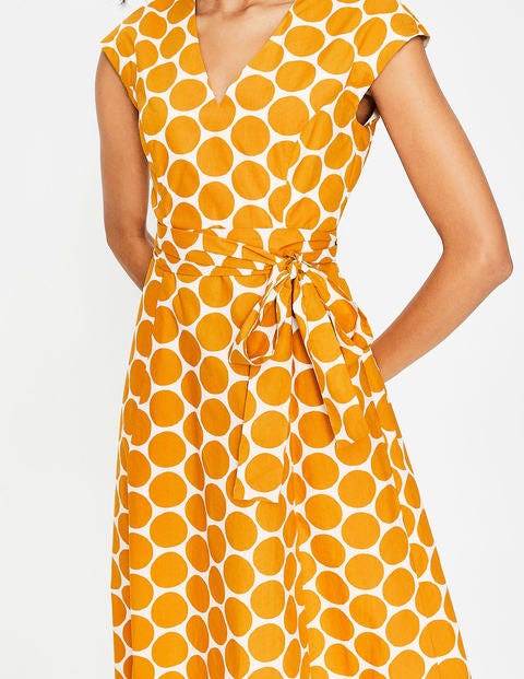Tori Midi Dress - Ivory & Yellow Brand Spot Tori Midi Dress - Ivory & Yellow Brand Spot