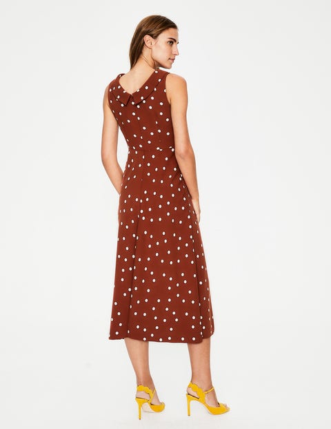Robe Midi Clarissa - Pois marron & ivoire Robe Midi Clarissa - Pois marron & ivoire