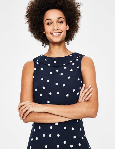 Clarissa Midi Dress - Navy & Ivory Spot Clarissa Midi Dress - Navy & Ivory Spot