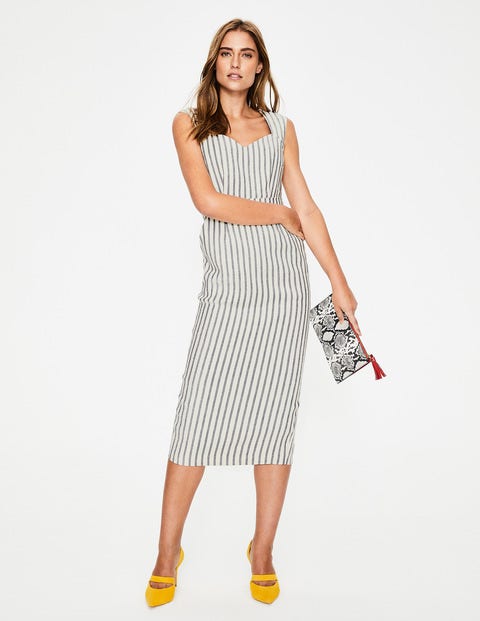 Frances Midi Dress - Ivory & Navy Stripe Frances Midi Dress - Ivory & Navy Stripe