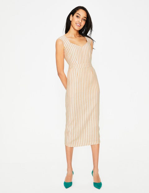 Frances Midi Dress - Yellow Ochre Stripe Frances Midi Dress - Yellow Ochre Stripe