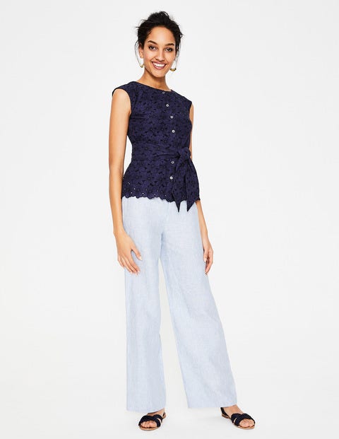 Claudette Oberteil Mit Lochstickerei - Navy Claudette Oberteil Mit Lochstickerei - Navy