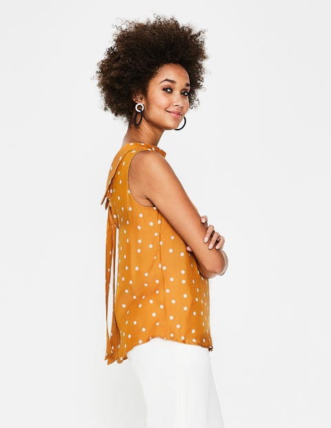 Adriana Top - Ochre Scattered Dot Adriana Top - Ochre Scattered Dot