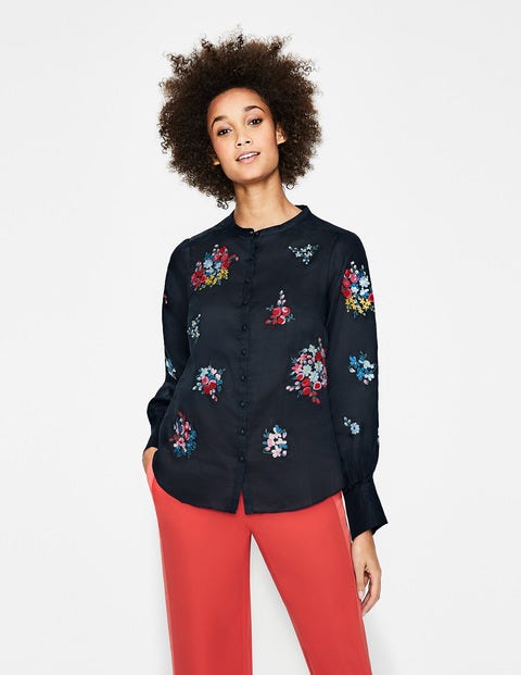 Claudia Embroidered Blouse - Navy Claudia Embroidered Blouse - Navy