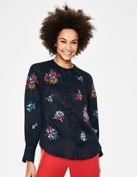 Claudia Embroidered Blouse - Navy Claudia Embroidered Blouse - Navy