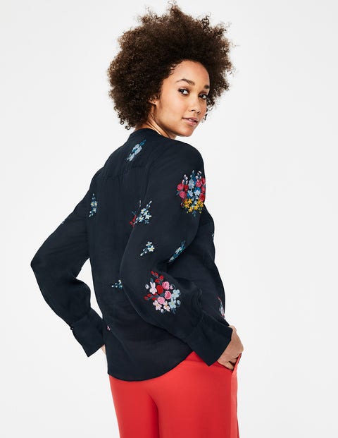 Claudia Embroidered Blouse - Navy Claudia Embroidered Blouse - Navy